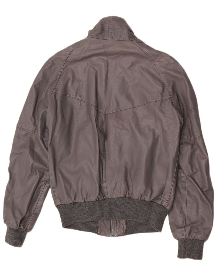 Jachetă de piele vintage pentru bărbați IT 48 Medium Grey Piele