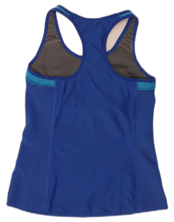 Top cu vestă grafică Nike Dri Fit Crop pentru femei UK 14 Large Blue Sports