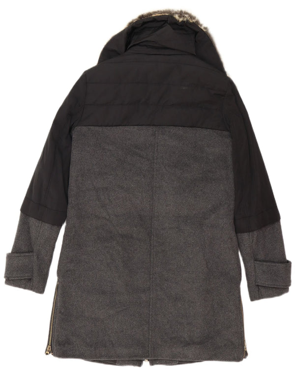 Pardesiu supradimensionat pentru femei Zara UK 6 XS negru colorblock
