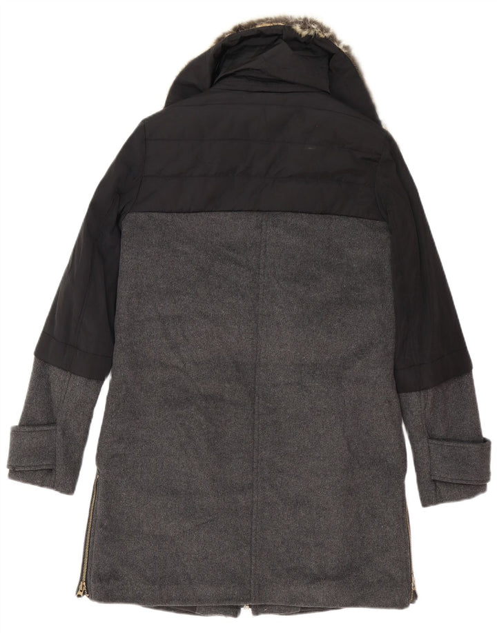 Pardesiu supradimensionat pentru femei Zara UK 6 XS negru colorblock