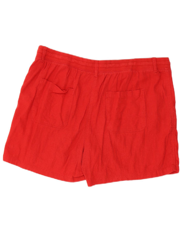 Marks & Spencer Pantaloni scurți casual pentru femei UK 16 Large W38 Red Linen