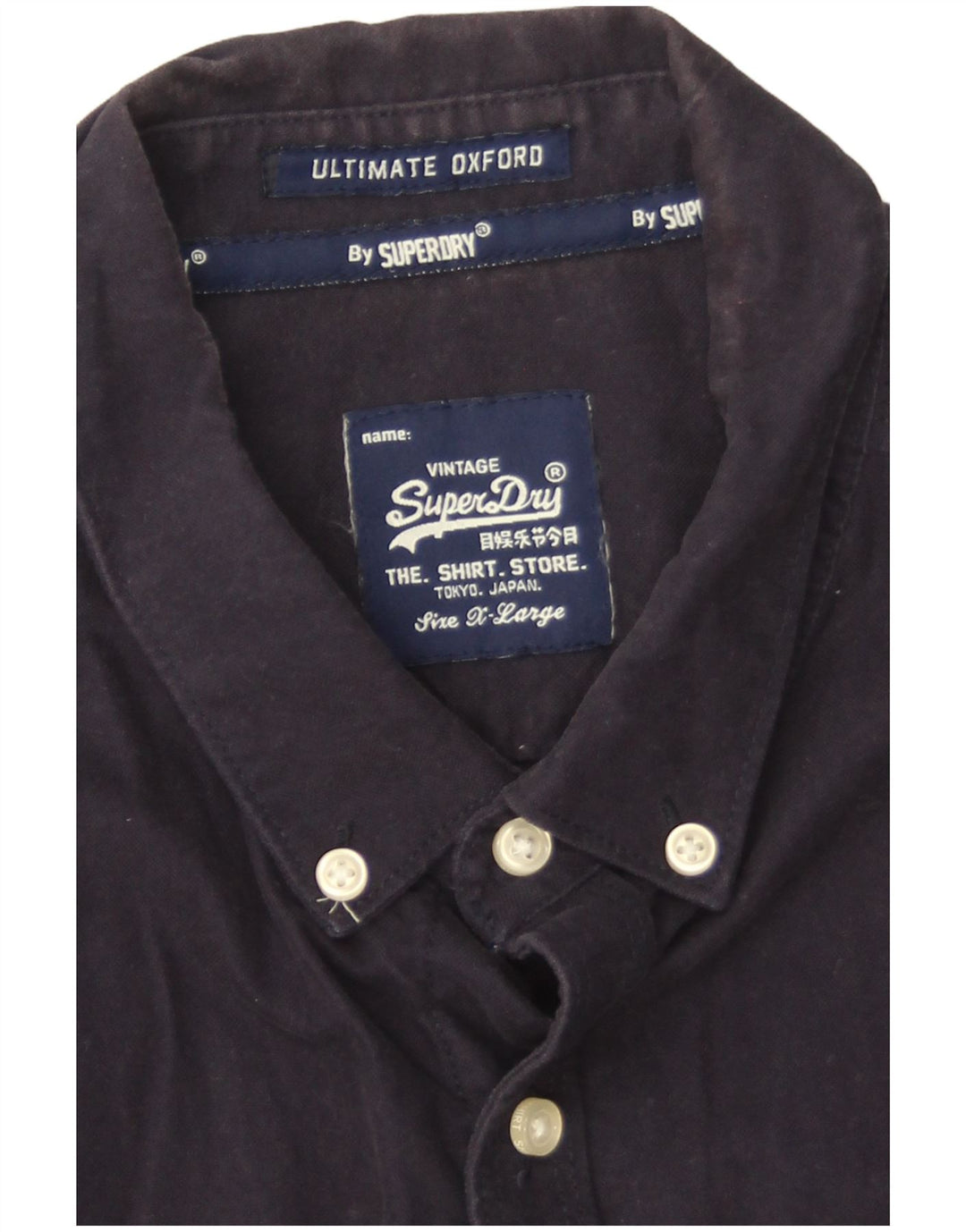 Cămașă cu mânecă scurtă pentru bărbați Superdry XL, bumbac bleumarin