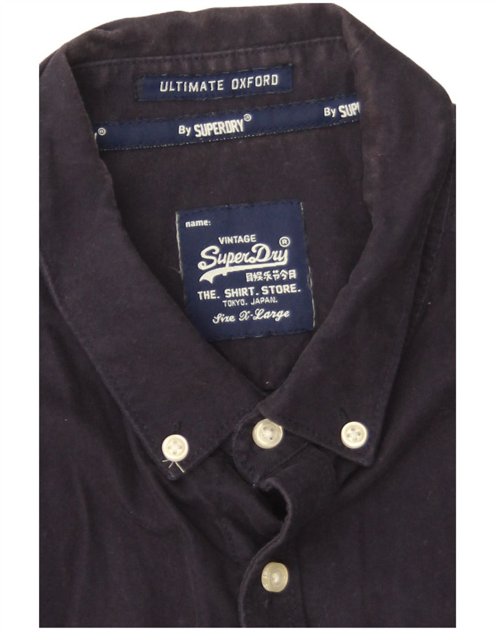 Cămașă cu mânecă scurtă pentru bărbați Superdry XL, bumbac bleumarin