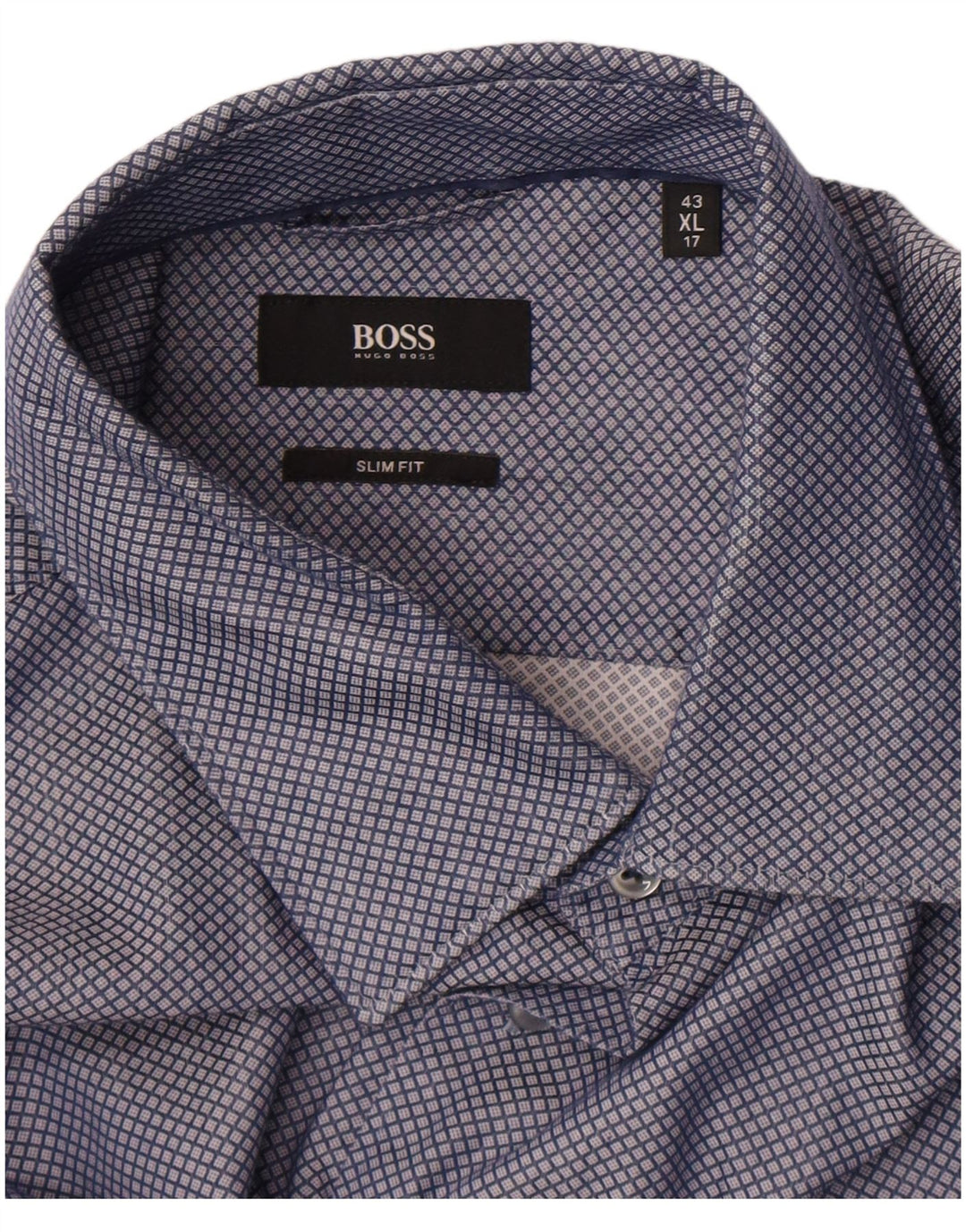 Cămașă pentru bărbați Hugo Boss Slim Fit Mărimea 17 43 XL Blue Check