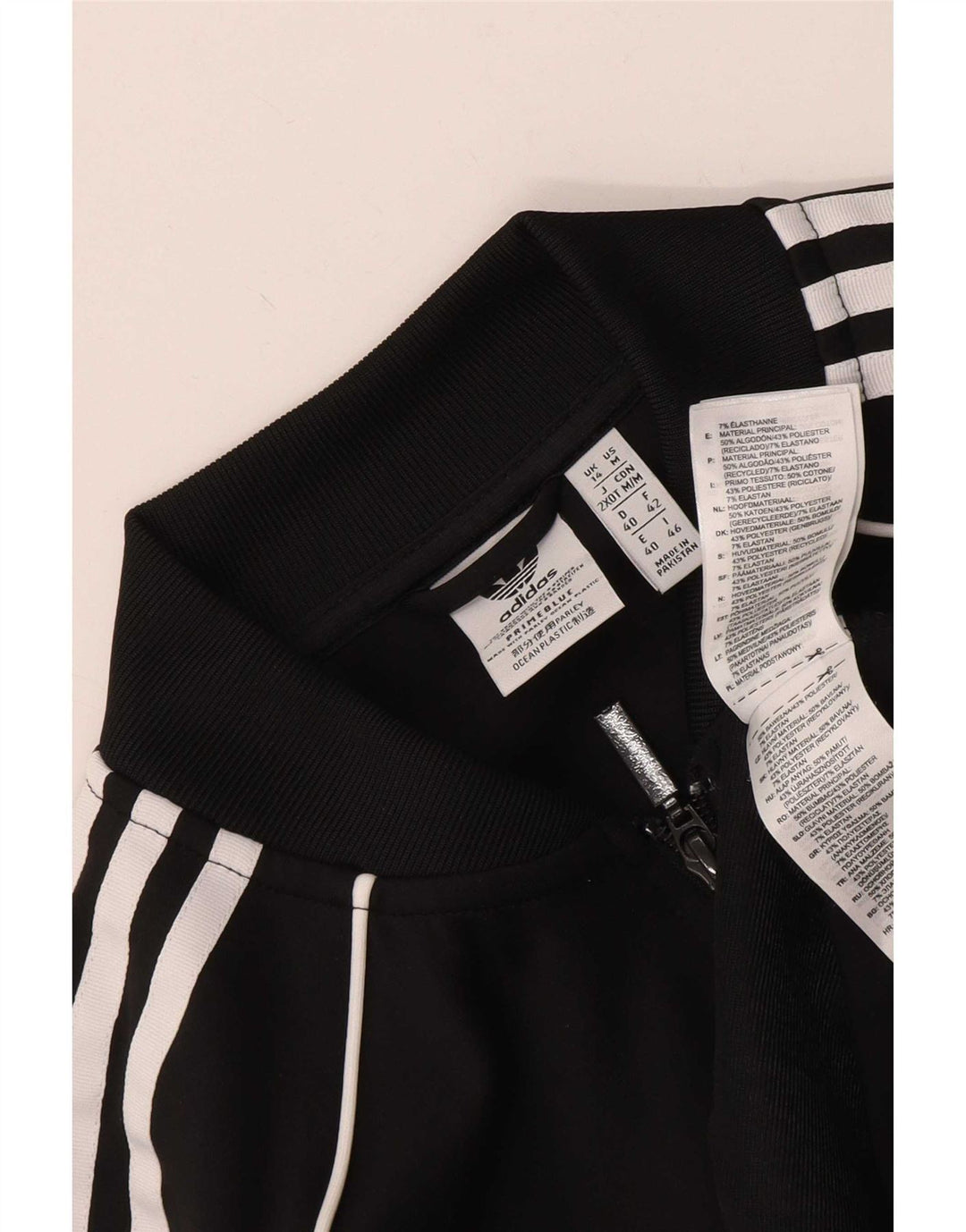 Jachetă de top pentru trening Adidas pentru femei UK 14 Poliester mediu negru