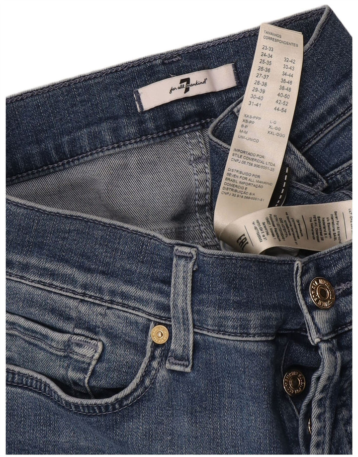 Blugi slim pentru femei 7 For All Mankind L32 L27 Bumbac albastru