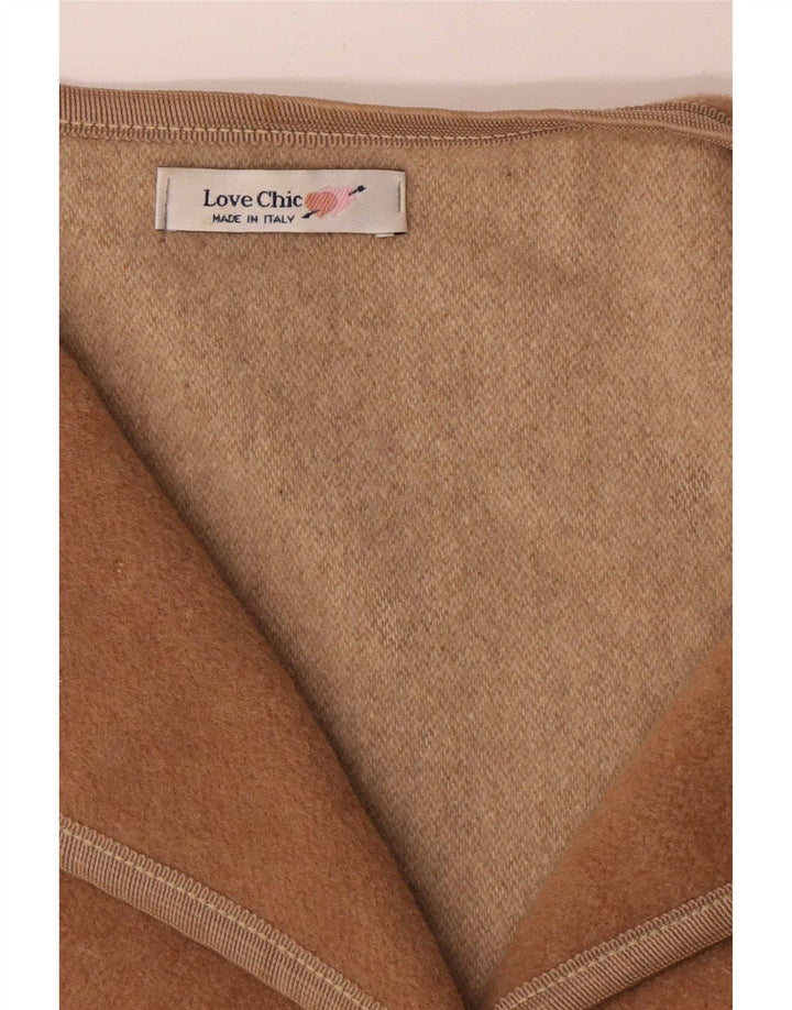 Jachetă vintage pentru femei cu grafică supradimensionată UK 18 XL Lână bej