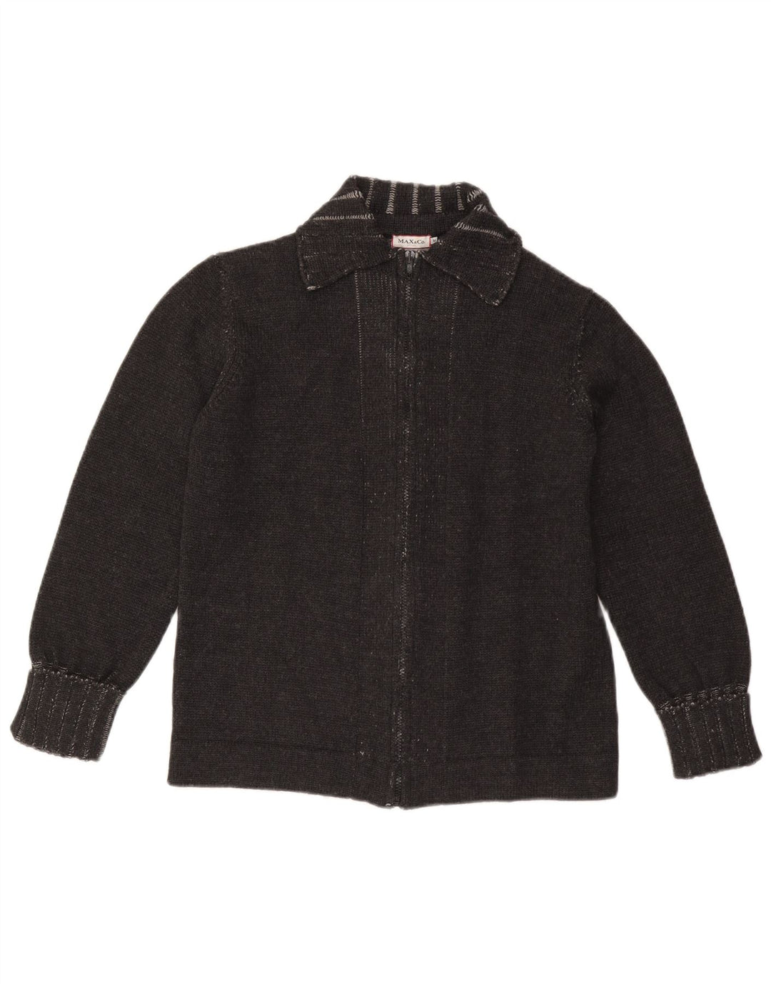 MAX & CO. Pulover cardigan pentru femei UK 14 Lână neagră medie