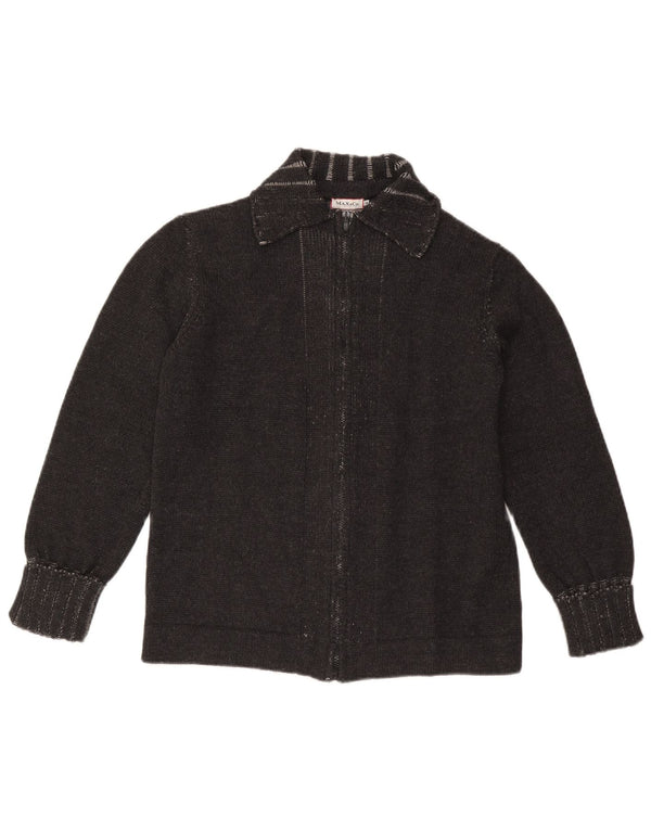 MAX & CO. Pulover cardigan pentru femei UK 14 Lână neagră medie