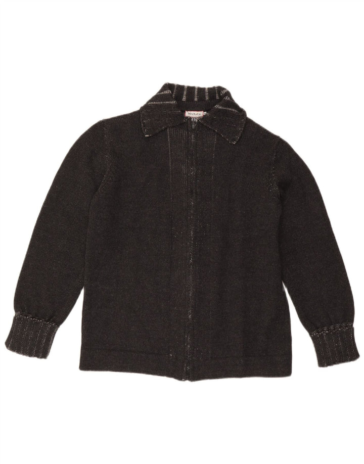 MAX & CO. Pulover cardigan pentru femei UK 14 Lână neagră medie