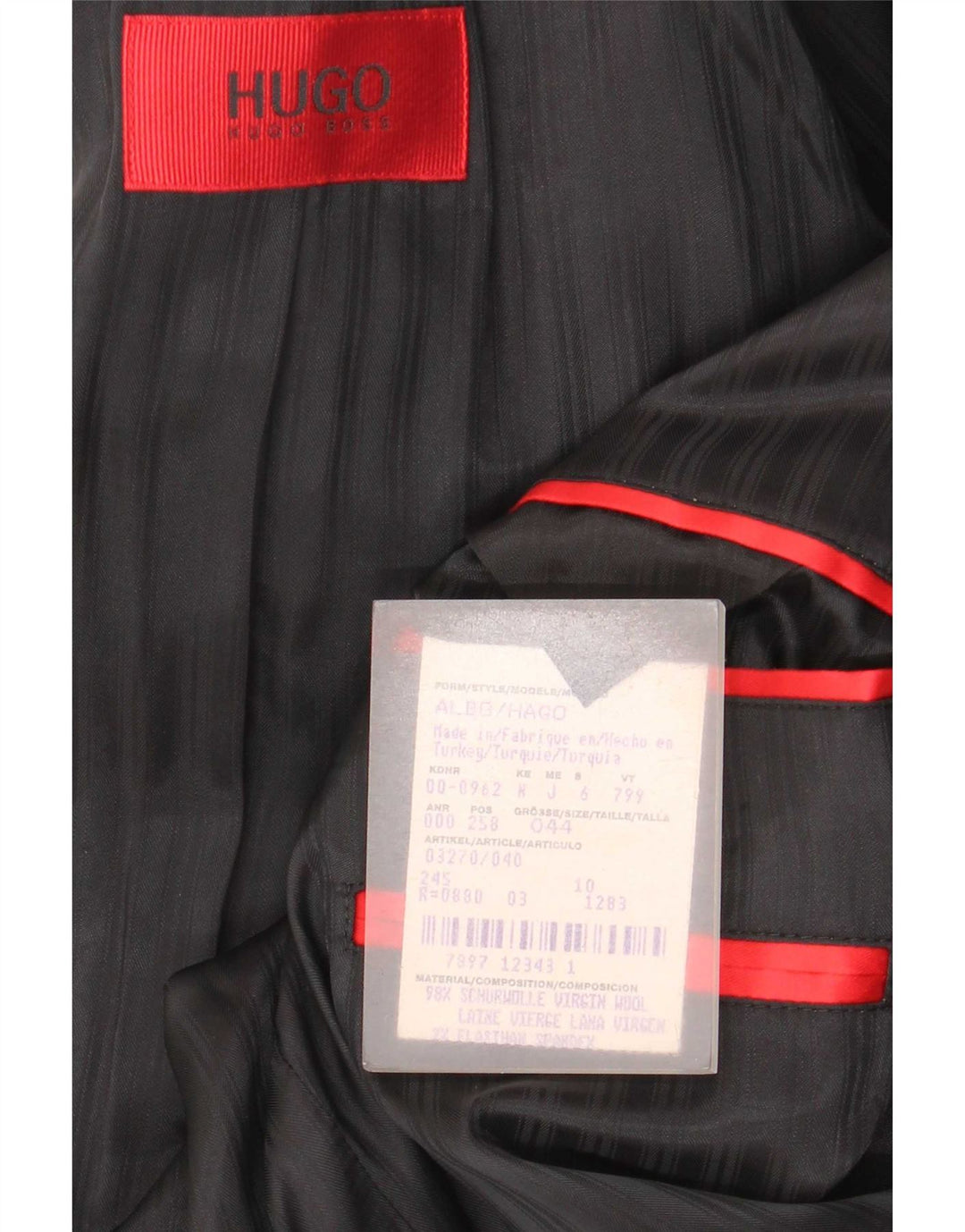Blazer pentru bărbați Hugo Boss cu 3 nasturi EU 44 XS Lână virgină gri
