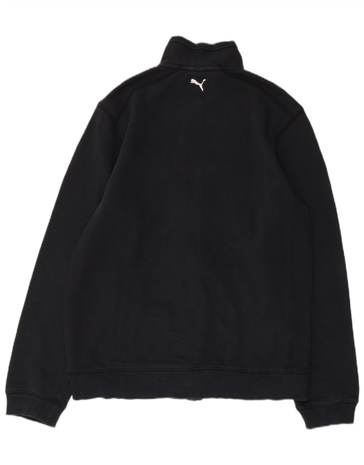 PUMA Boys Graphic Tracksuit Top Jacket 13-14 Years Black Cotton
