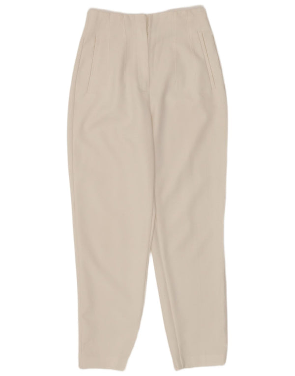 Pantaloni casual conici pentru femei Zara Mici L26 L27 Alb