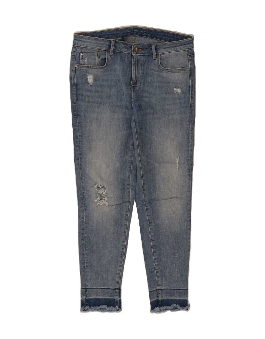 ZARA Womens Distressed Slim Jeans EU 38 Small W28 L26 Blue Cotton Vintage Zara and Second-Hand Zara from Messina Hembry 