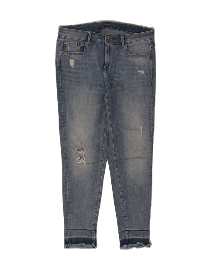 ZARA Womens Distressed Slim Jeans EU 38 Small W28 L26 Blue Cotton Vintage Zara and Second-Hand Zara from Messina Hembry 