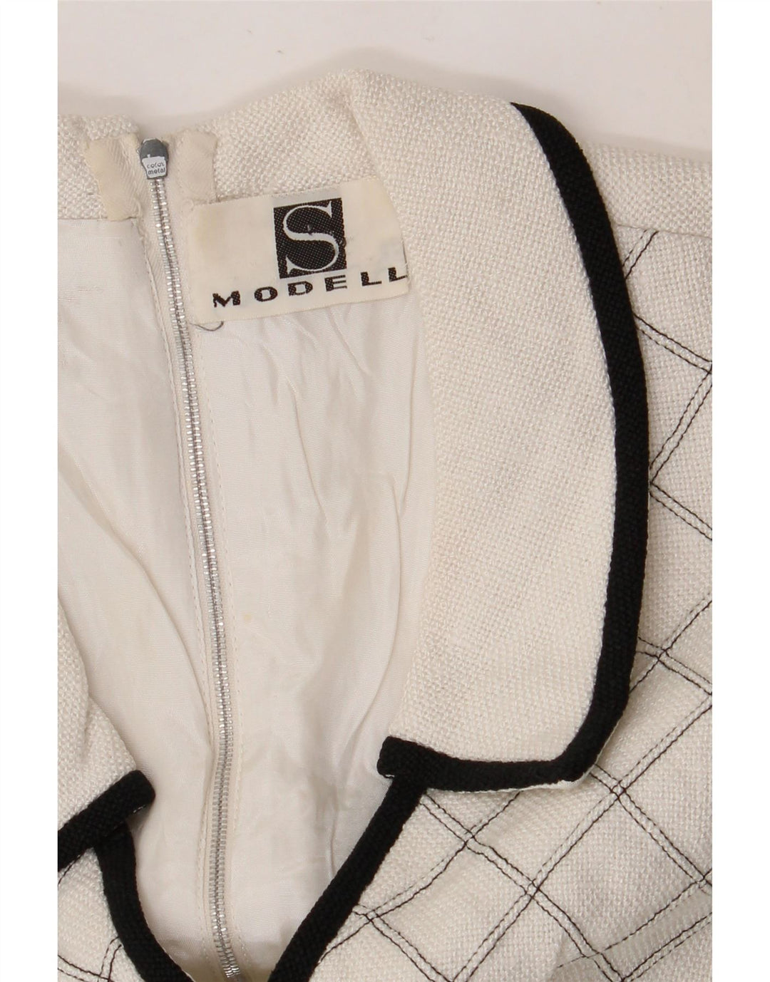 VINTAGE Rochie A-Line fără mâneci pentru femei UK 8 Small White Check