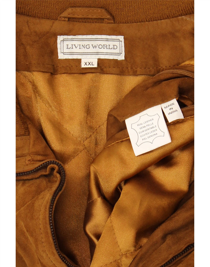 Jachetă de piele intoarsa pentru barbati Living World UK 44 2XL piele maro
