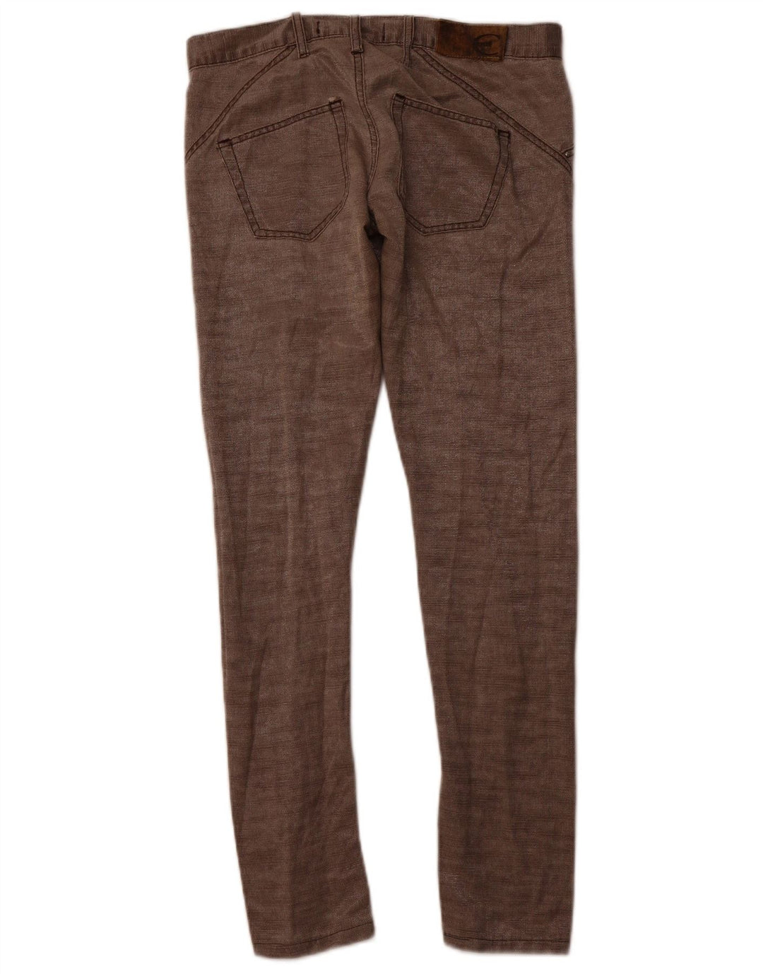 JUST CAVALLI Pantaloni casual subțiri pentru femei IT 40 Small W30 L30 Maro Bumbac