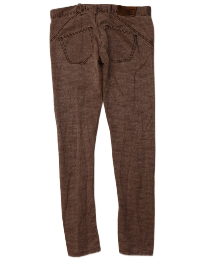 JUST CAVALLI Pantaloni casual subțiri pentru femei IT 40 Small W30 L30 Maro Bumbac