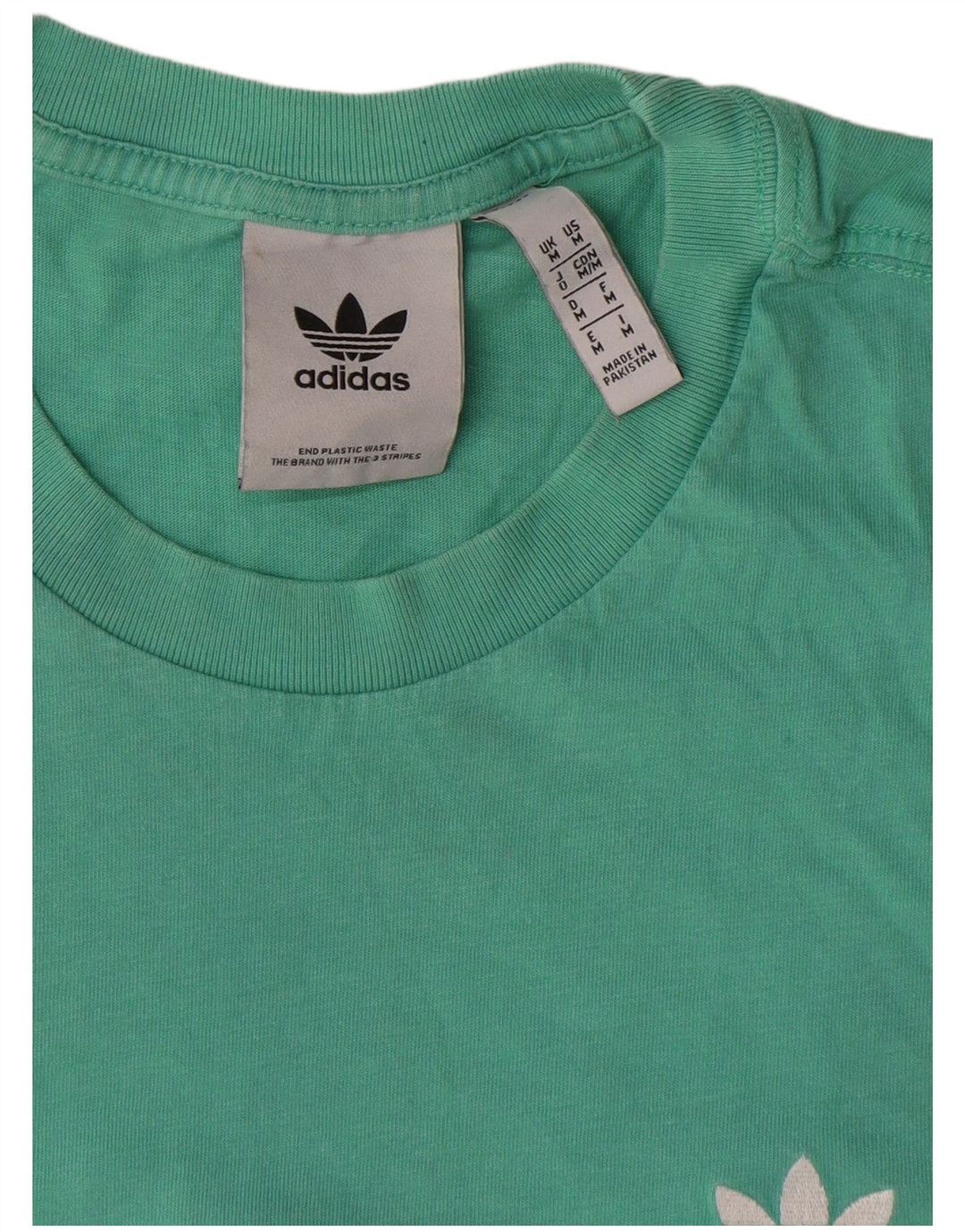 Tricou grafic pentru bărbați Adidas Top din bumbac turcoaz mediu