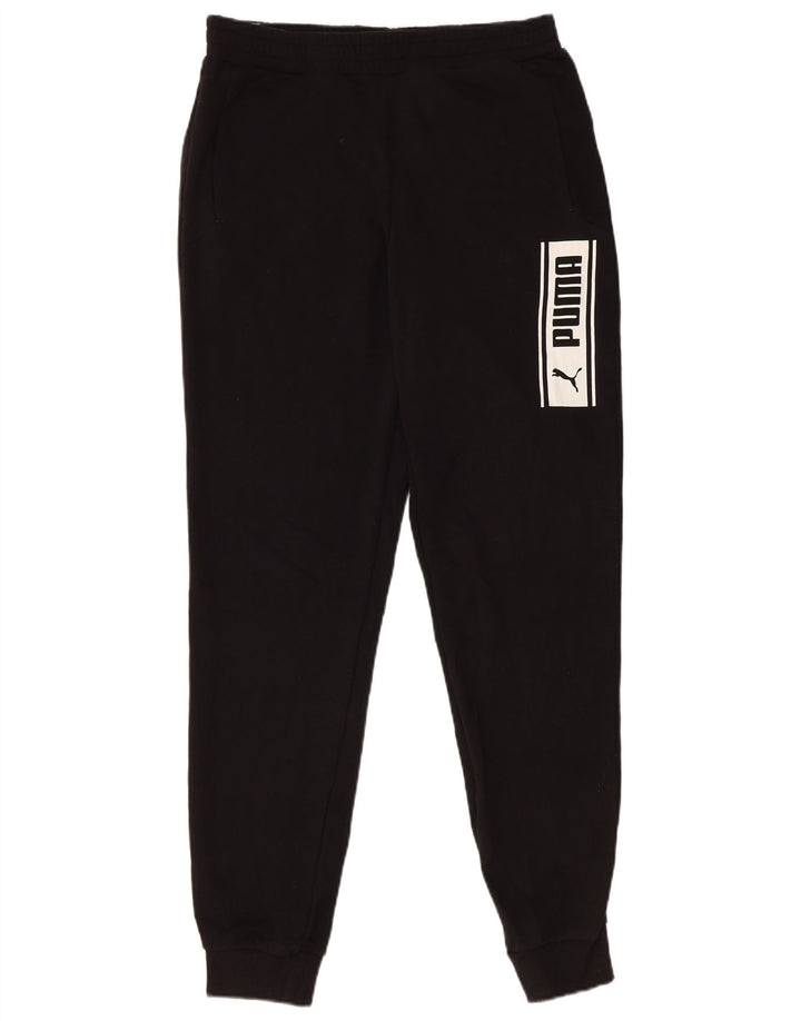 Pantaloni de trening grafic PUMA pentru bărbați Pantaloni de jogging, bumbac mediu negru