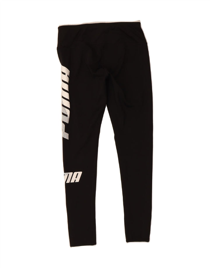 PUMA Womens Graphic Leggings UK 12 Medium  Black Polyester Vintage Puma and Second-Hand Puma from Messina Hembry 