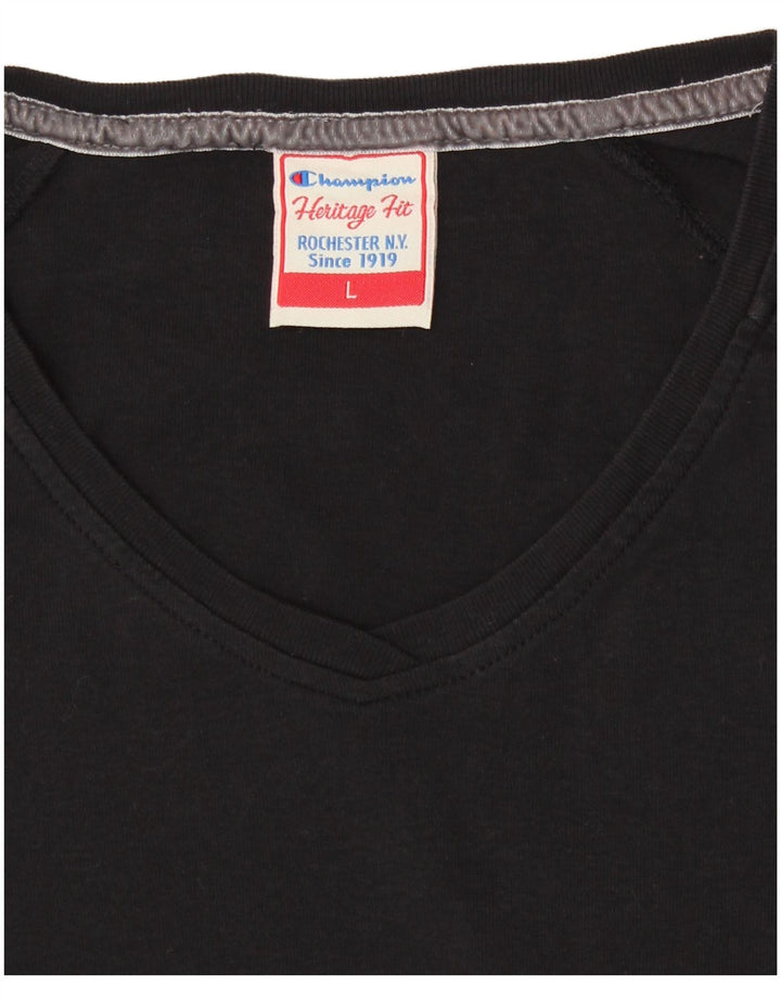 CHAMPION pentru femei Heritage Fit Top cu mânecă lungă UK 14 mare negru