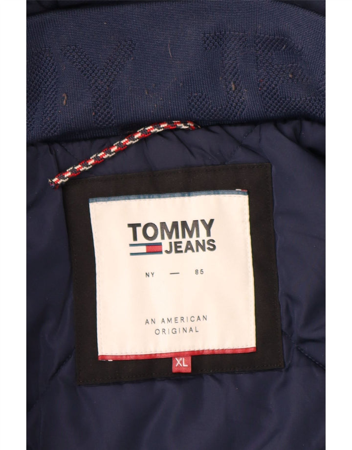 Jachetă căptușită cu glugă Tommy Hilfiger pentru bărbați UK 42 XL Poliester negru