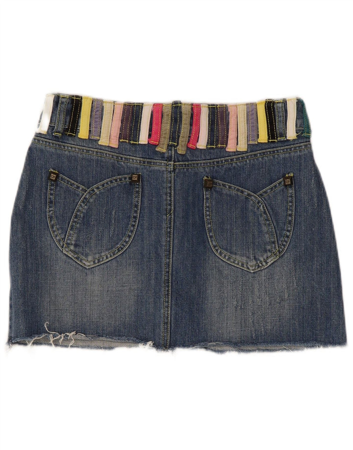 Dsquared2 Fusta mini denim pentru femei IT 42 Medium W30 Bumbac color-bloch albastru