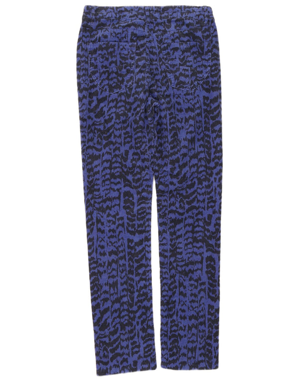 Yessica Pantaloni din velur pentru femei UK 12 Medium W28 L31 Blue Animal Print