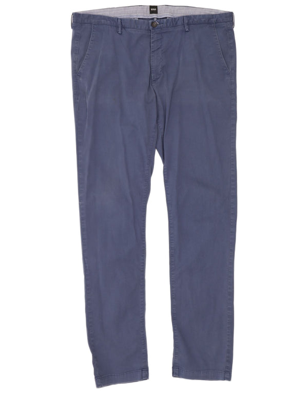 Pantaloni chino skinny pentru bărbați Hugo Boss L38 L34 Bumbac albastru