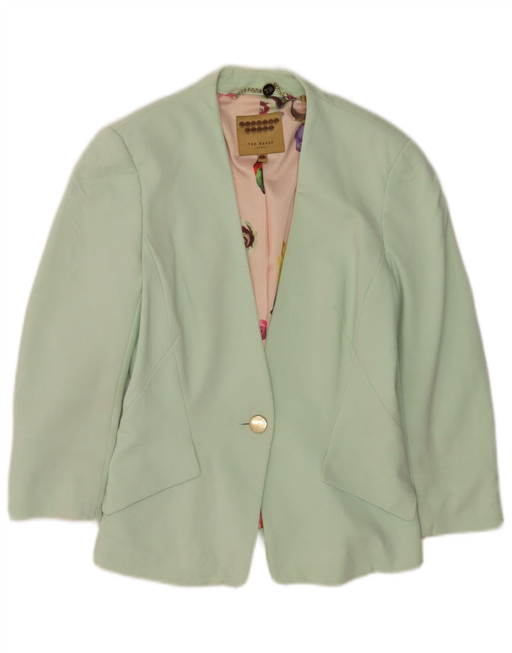 Jachetă blazer pentru femei Ted Baker, cu 1 nasture, UK 6 XS, viscoză verde