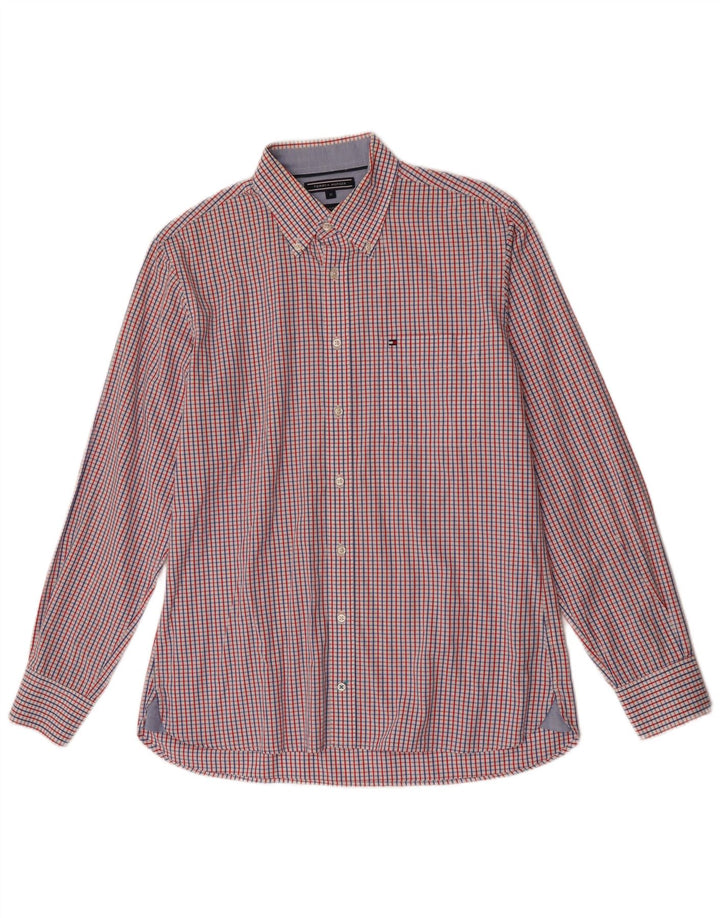 Cămașă personalizată pentru bărbați Tommy Hilfiger, bumbac vichy multicolor mediu