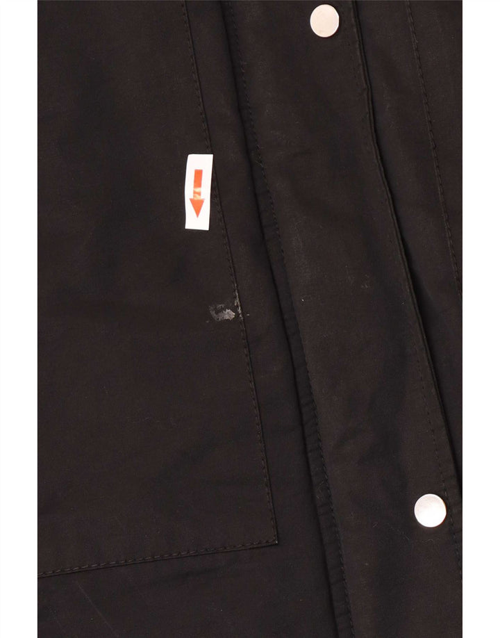 Jachetă parka cu glugă pentru femei Zara UK 14, bumbac mediu negru