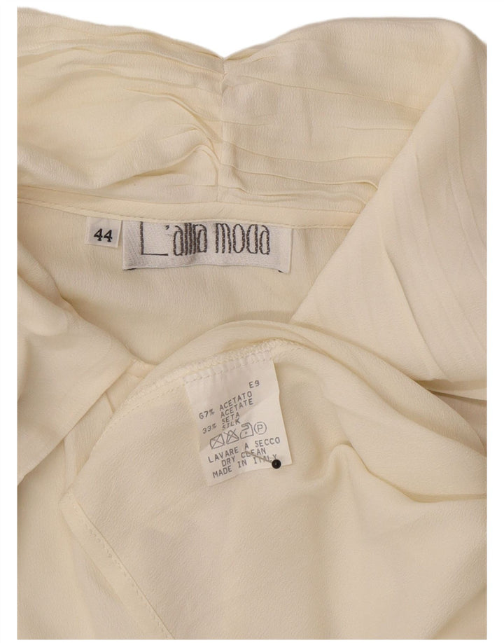 Bluză cămașă supradimensionată pentru femei L'altra Moda IT 44 Medium Acetat alb