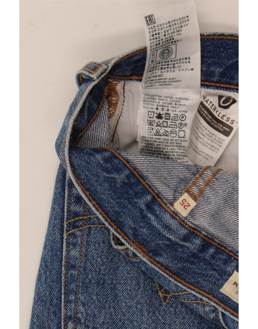 Fusta de blugi pentru femei Levi's W25 XS bumbac albastru