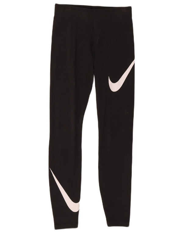 Leggings grafic Nike pentru femei UK 8 Small Black Bumbac