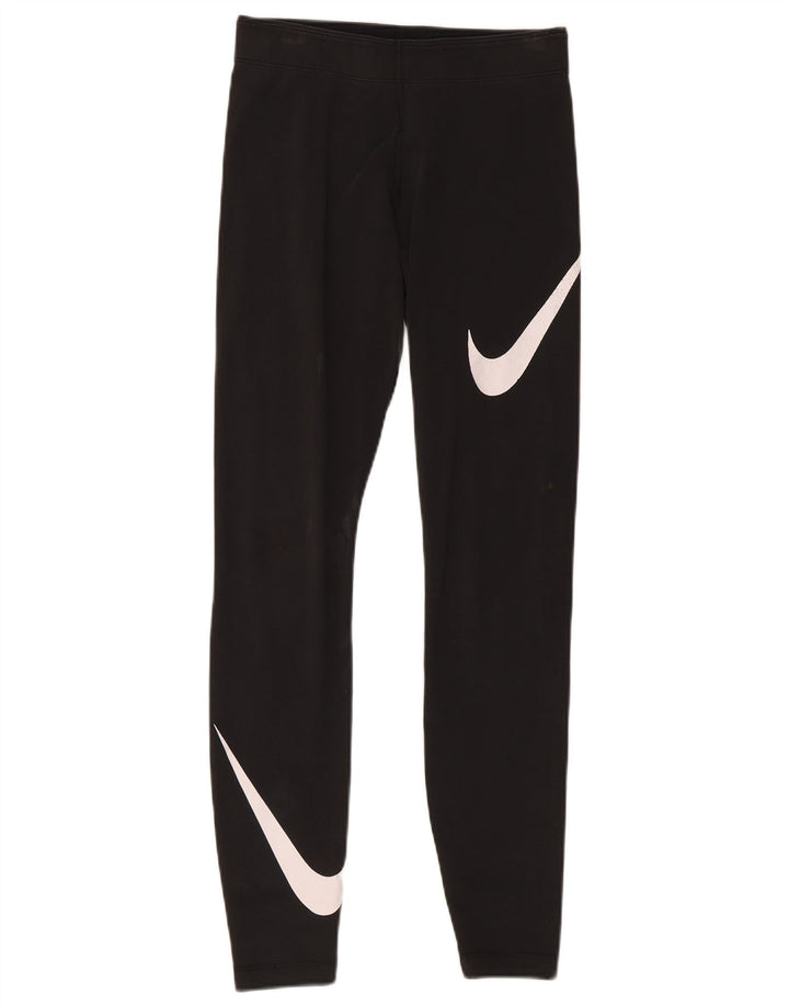 Leggings grafic Nike pentru femei UK 8 Small Black Bumbac