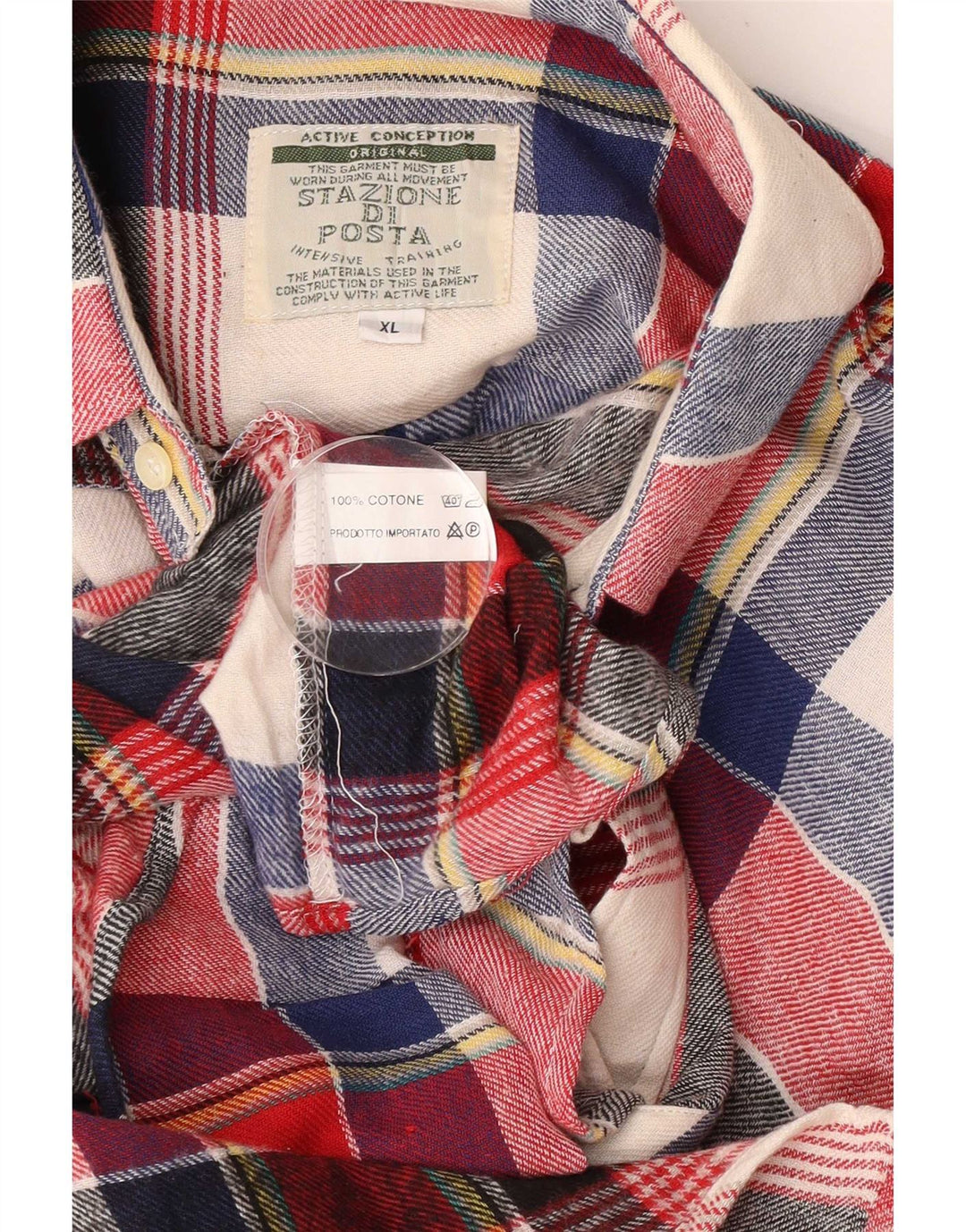 Cămașă Vintage pentru bărbați din flanel XL, bumbac cu carouri multicolore