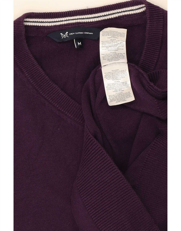 Crew Clothing Pulover cu decolteu în V pentru bărbați, bumbac violet mediu