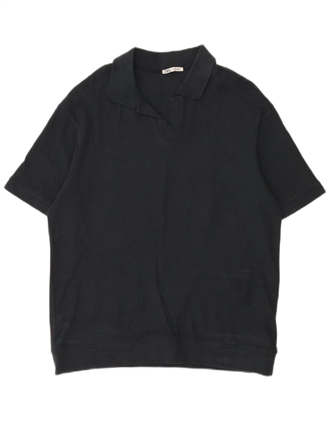 Tricou polo pentru bărbați Zara XL bumbac negru