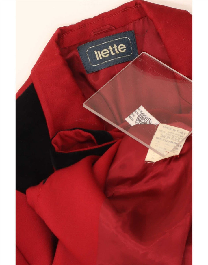 Vintage Womens 2 Button Blazer Jacket UK 12 Medium Red Colorblock