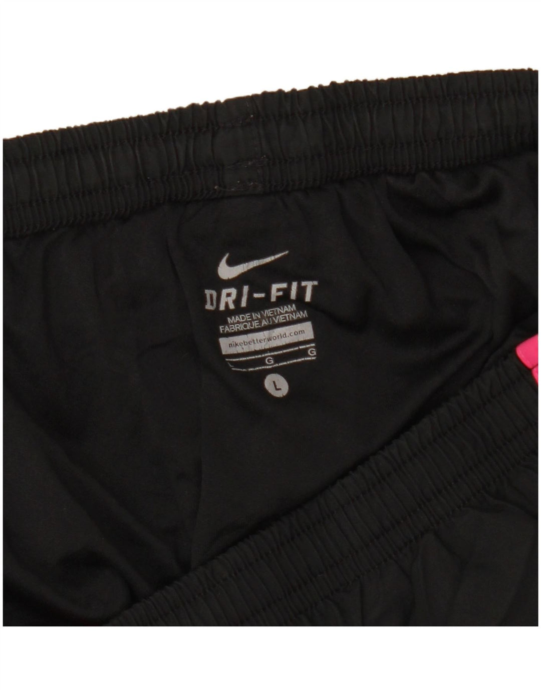 Pantaloni scurti sport NIKE Dri Fit pentru femei UK 14, mari, negru, color block