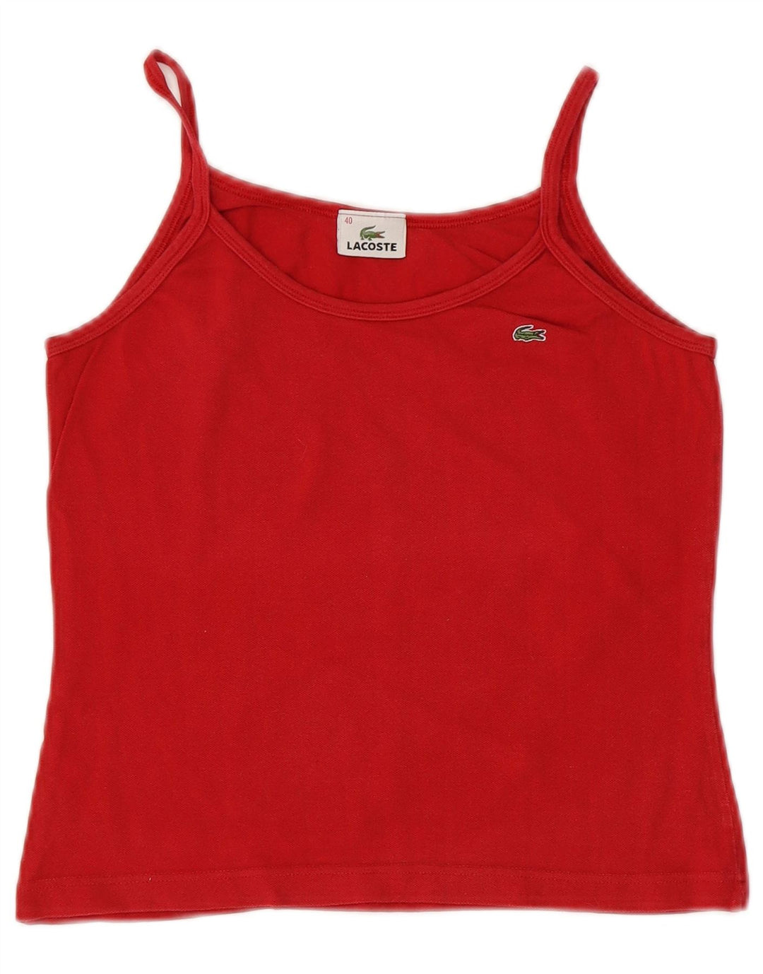 Lacoste Crop Cami Top pentru femei Mărimea 40 Bumbac Roșu Mediu