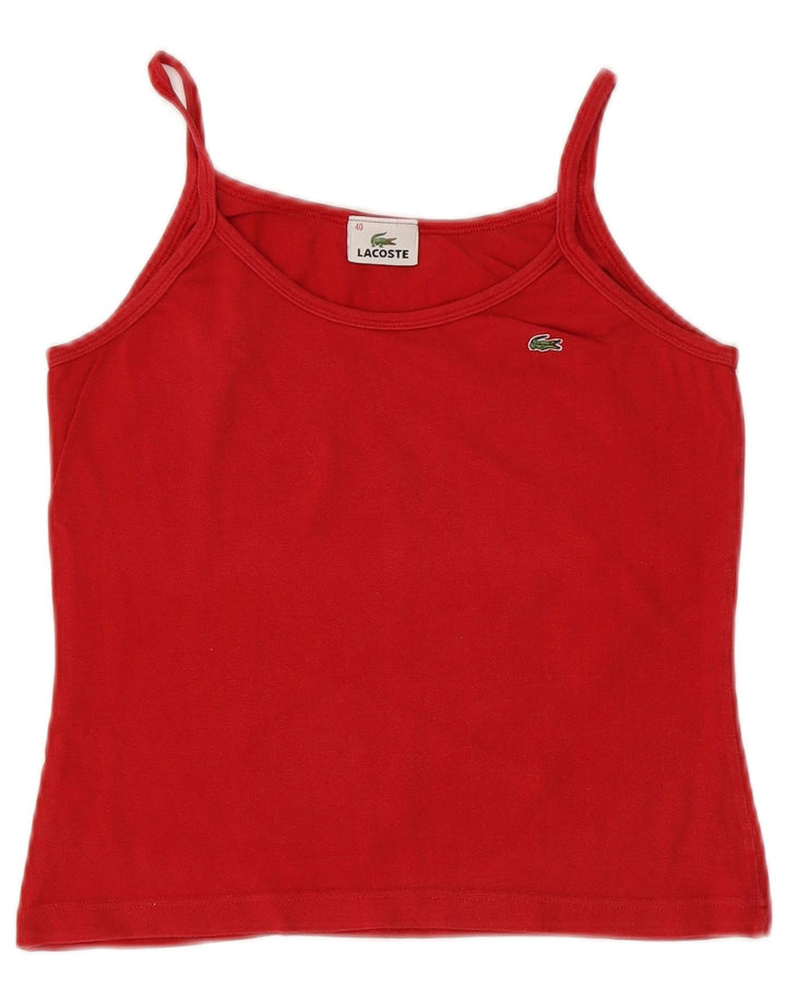 Lacoste Crop Cami Top pentru femei Mărimea 40 Bumbac Roșu Mediu