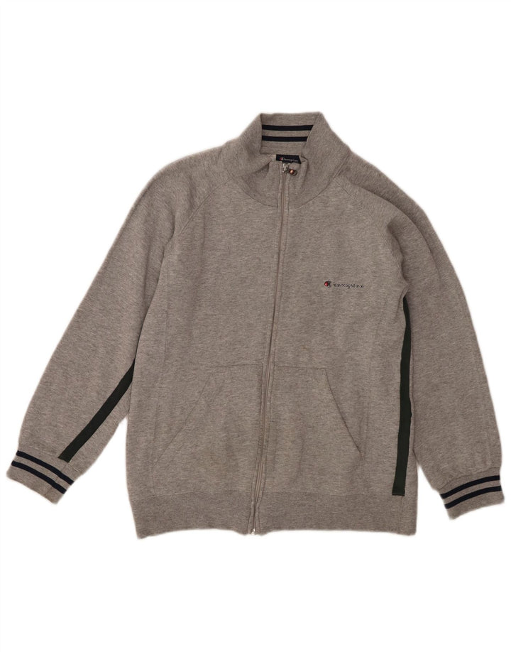 CHAMPION Womens Tracksuit Top Jacket UK 10 Small Grey Colourblock Cotton