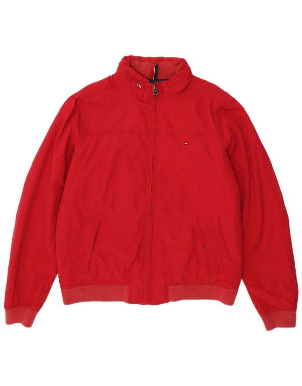TOMMY HILFIGER Bomber cu glugă pentru bărbați UK 42 XL Nylon roșu