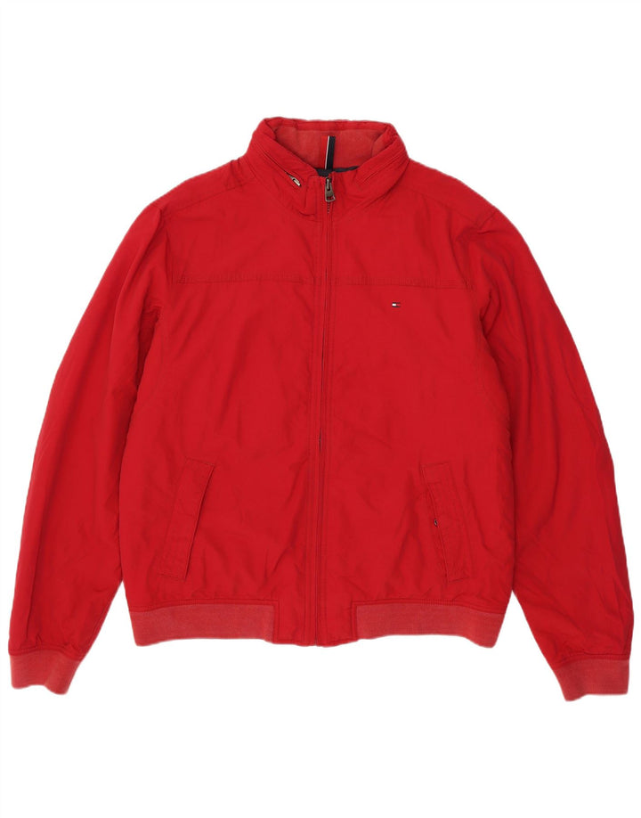 TOMMY HILFIGER Bomber cu glugă pentru bărbați UK 42 XL Nylon roșu