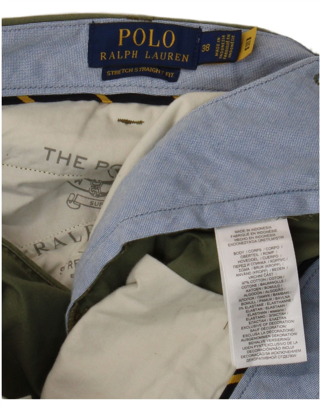 POLO RALPH LAUREN Pantaloni scurți chino pentru bărbați W38 XL bumbac kaki