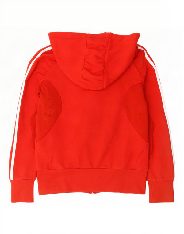 Adidas Climalite Graphic Zip Hoodie Pulover UK 12 Bumbac Roșu Mediu